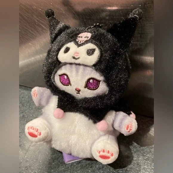🐱🐰 11.5cm Japan Sanrio Mofusand Cat Cross-Dressing Kuromi / My Melody Plush Doll - Picture 3 of 8